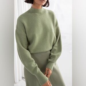 & Other Stories Pistachio Green Mockneck Sweater
